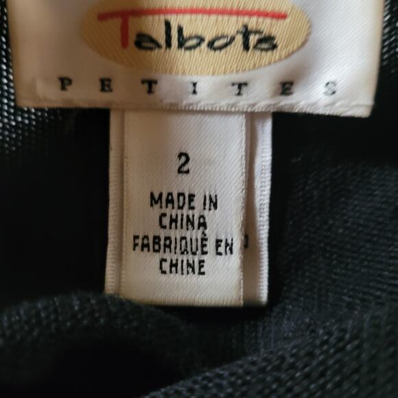 Talbots Black Cardigan with Embroidered Flowers Size 2 - Picture 3 of 4